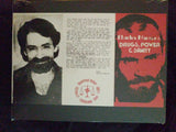 Charlie / Charles Manson human blood ash / cremains print with COA by Ryan Almighty with DRUGS POWER AND SANITY pamphlet repro and ATWA signature / autograph