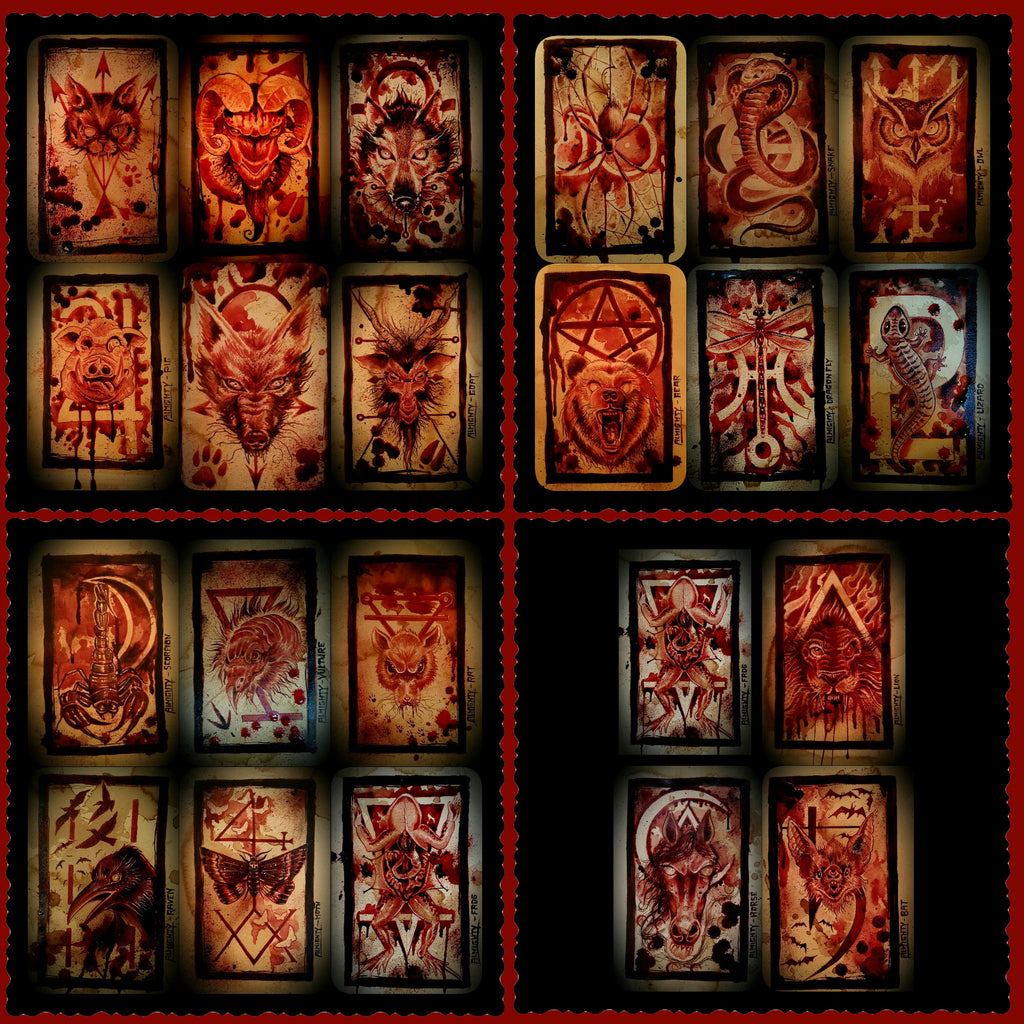 HUMAN BLOOD ORACLE TAROT COLLECTION - ORIGINAL PAINTINGS (22) by Ryan Almighty(SOLD)