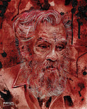 Portrait od an elderly Charles Manson that was a gift to John Jones who was a long time confadont of Charlie and authenticator of the cremated remains